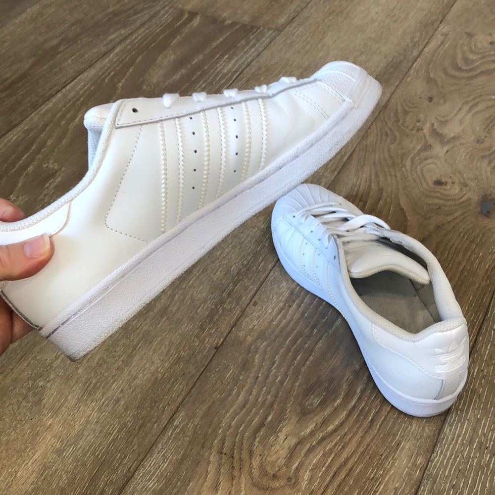 Adidas All White Superstars Gem